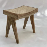 ONIJA Sheesham Wood Stool for Living Room|Cane Stool in Honey Finish,Stool for Sitting